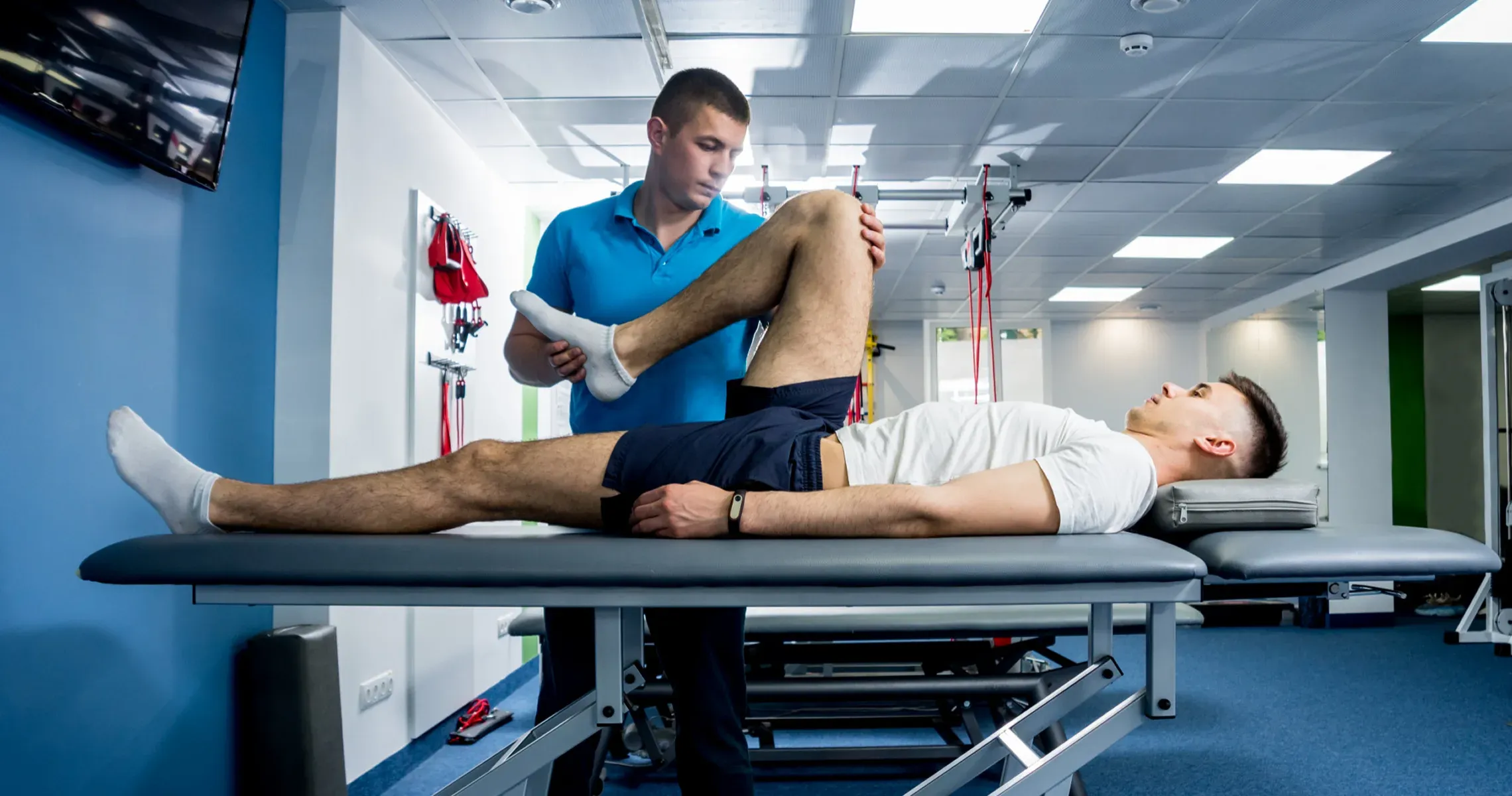 An athlete performing a controlled strength exercise